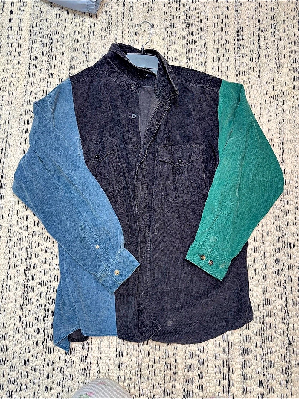 BDG Men's Color Block Button Down Shirt